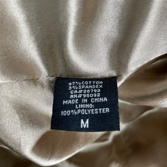 Willi Smith Trench Coat Women's Sz M Beige 4-Button Double-Breasted Stretch - Picture 8 of 10